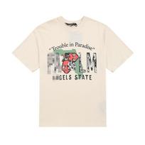 23SS cross-border European and American tide brand palm angel skull letter printing short-sleeved t-shirt men and women high street couples S abrikosas