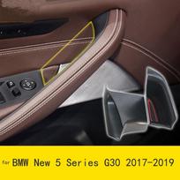 Models Black Plastic Car Door Storage Box Phone Tray car Accessories with Mat  for BMW New 5 Series G30 2017 2018 back door
