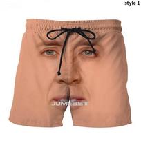 Nicolas Cage Funny Face Graphic Beach Shorts Men Cool 3D Printed Board Shorts Swimsuit Summer Hawaii Swim Trunks Ice Shorts S