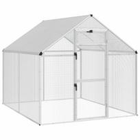 vidaXL Cage pour oiseaux Argenté 181,5 x 221 x 173,5 cm