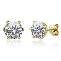 Originalūs 0,5ct/1ct/2ct D spalvos mozanitas 925 svarų sterlingų sidabro paauksuoti auskarai vėrinukai moterims Vestuviniai prabangūs papuošalai Dovana 0.5 carat