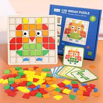 Wooden 3D 3D Puzzle Mosaic Kindergarten Table Games Children's Early Education Puzzle Building block toys
