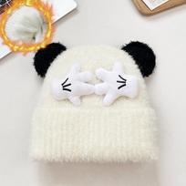 Cute And Funny Palm Knitted Hat Children'S Season Thickened Warm Ear Protector Wool Hat Thickened Cold-Proof Bald Hat one size fits all【56-62cm】(plus velvet)