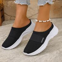 Women's Knit Sneakers Slip-on Breathable Lightweight Casual Walking Shoes 36 juoda