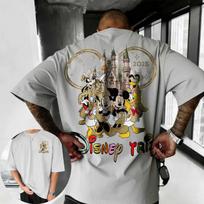202526 Summer Disney Mickey Mouse and Donald Duck Cartoon Pattern 100 Cotton Printed Tshirt Fashion Casual Mens Clothing S