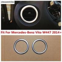 For Mercedes-Benz Vito W447 2014 -  Car Dashboard Air AC Vent Outlet Decoration Ring Circle Cover Trim Matte Accessories