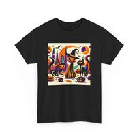 Unisex Adult T Shirt Halloween Cats Atomic Feline Mid Century Pumpkin Witch Tee 4XL