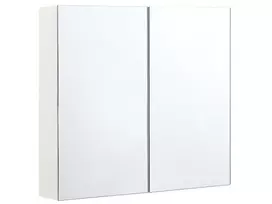 Pakabinama vonios kambario spintelė su veidrodžiu NAVARRA 80 cm 70 cm Balta