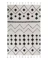 Kilimas KHEMISSET balta/juoda 140 x 200 cm Medvilnė