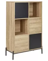 Knygų lentyna MOINES 135 cm ruda/juoda