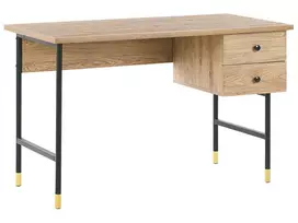 Rašomasis stalas ABILEN šviesiai rudas 120 cm 60 cm su stalčiais