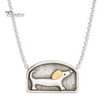 Low-key Luxury Necklace Floating Movable Dachshund Locket Necklace, Magnetic Openable Pet Memory Capsule Unique Tribute Pendant, Cute Dog Keepsake sidabras
