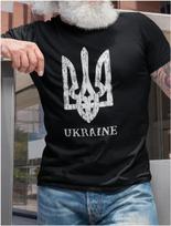Ukrainos marškinėliai Aš palaikau Ukrainą Distreso vėliavos marškinėliai Ukrainos vėliavos marškinėliai S