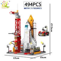 HUIQIBAO kosminės aviacijos pilotuojamos raketos statybiniai blokai su astronautų figūra Miestas aviacijos modelis, plytos vaikams žaislai vaikams