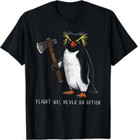 Flight was Never an Option Rockhopper Penguin Knife Meme T-Shirt XXXXL