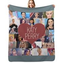 I love Katy Perry Katy Perry Collage Throw Blanket Warm Accent Blanket for Living Room Decoration Size: 75*100cm, Weight: 230 GSM