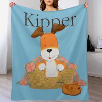 Kipperas Šuo - Retro vaikiškas pledas televizoriui, minkštas namų dekoro pledas sofai, miegamajam Size: 75*100cm, Weight: 230 GSM gray