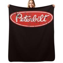 Peterbilt logo (distressed) Throw Blanket Luxurious Soft Fuzzy Blanket for Sofa Bed Size: 75*100cm, Weight: 230 GSM