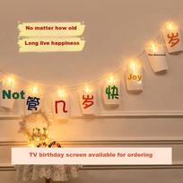Jiayan Birthday Card Light-Up Decoration, Party Scene Setup Photo Prop Clip Light [With Screen Projection]