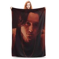 Flannel Throw Blanket Bad Omens Noah Flannel Rock Music Warm Plush Blankets Soft Bedspread for Bed Living room Home Travel Couch Size: 75*100cm, Weight: 230 GSM