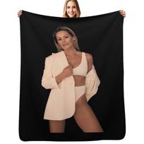 Helene Fischer - Shoot With Sexy Blazer Throw Blanket Foldable Soft Warm Blanket for Outdoor Use Size: 75*100cm, Weight: 230 GSM