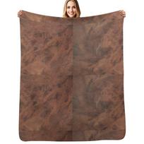 Rudos odos senovinė | Etiška karvės odos ir odos pledas Visų sezonų minkštas pledas sofai Size: 75*100cm, Weight: 230 GSM brown