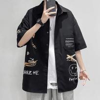 Summer seaside vacation shirt, men's all-match shirt L