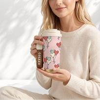 Coffee Mug 532ml Heart Balloon Element Lanyard Insulated Cup Lightweight Cup Handheld Cup Leakproof Hand Cup Hot Cold Cup Coffee Mug 532ml