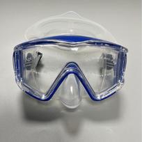Large Frame Anti-Fog Swimming Goggles With Nose Cover Adults Clear HD Lens Silicone PVC Construction 403 Blue Transparent