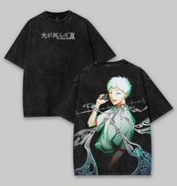 Anime Vintage Washed Shirt, Anime Manga Shirt, Horror Anime Lovers Gift S