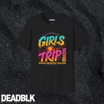 Girls Trip 2026 T-Shirt | Retro Sunset Palm Beach Vacation Tee L