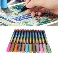 12 Colors Acrylic Paint Pens 0.7mm Fine Tip for Wood Glass Stone Metal