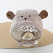 Animals Baby Fetal Cap Polka Dot Infant Bonnet Hat Korean Newborn Beanie Hat  Photography Props chaki