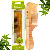Midazzle Neem wooden comb for women hair growth | Kacchi Neem Wood Comb for Men Women | Neem Wooden Comb For Multi-Actions - Detangling, Frizz Cont