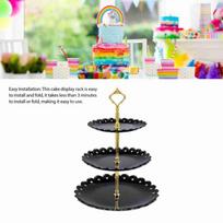 Luxurious Design Dessert Tray Stand 3 Tiers 3 Tier Cake Stand Fruit Cake Display Rack  Celebration juoda