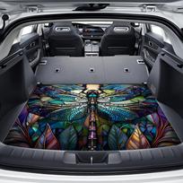 1Pcs Stained Glass Dragonfly  Print Car Trunk Mat Non-Slip Heavy-Duty Cargo Liner for SUVs Sedans Trucks  Protects Against Pets Protective Cover 75*100cm