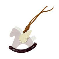 Bag Pendant Eco-Friendly Imitation Leather Rocking Horse Keychain with Rope Lanyard Wing Design Bags Car Accessories