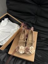 Niche new Chinese-style national style single shoes fairy Mary Jane shoes women's 2025 spring new models wear flowers retro single shoes tide 35 abrikosas