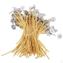 Pack of 50 Beeswax Candle Wicks Pre Waxed with Sustainers for Making Crafts 20cm