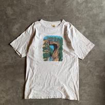 90s USA-made Vintage T-shirt Gray L Single Stitch Used Clothing S