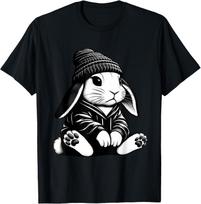 Thug Bunny Rabbit Gangster Rabbit Funny Bunny Lovers Design T-Shirt XXXL
