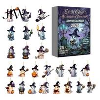 Multifunctional Holiday Decor Halloween Advent Calendar 2026, 24-Day Countdown Box with 2D For Kids Flat Hanging Pendant, Spooky Collectible for H