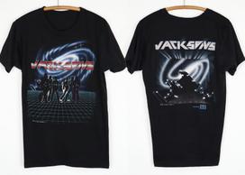 vintage 1984 Jackson Victory Tour Shirt - Black Unisex Shirt M gray