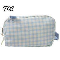 Trendy Commuter Fanny Pack Unisex Pack, Waist Bag with Adjustable Strap, Stylish Travel Versatile Daily Carry Checkered Belt Crossbody Purse for Women mėlyna