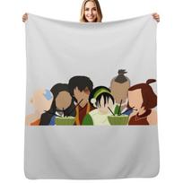 Team Avatar Friends Throw Blanket Stain Resistant Cozy Warm Blanket Size: 75*100cm, Weight: 230 GSM