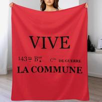 Vive la Commune Flag of the 143rd battalion of the Communal National Guards of the Paris Commune Throw Blanket Size: 75*100cm, Weight: 230 GSM