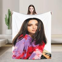 Aktorė Sofia Carson Antklodė Kokybiška Minkšta Šilta Mesti Antklodę Žiema Mergaitės Berniukai Sofa Lova Pūkuota Lovatiesė 100cmx150cm