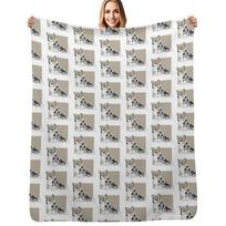 Blue Merle Cardigan Welsh Corgi Throw Blanket Year Round Soft Comfortable Blanket for Home Size: 75*100cm, Weight: 230 GSM