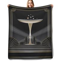 Art deco design VI Throw Blanket Soft Sherpa Fleece Warm Blanket for Winter Size: 75*100cm, Weight: 230 GSM