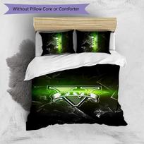 GTA Printed 3PCS Bedding Set Soft Breathable Duvet Cover Pillowcases Set Washable Bedroom Decor Home Gift 135cm*200cm